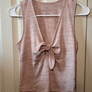American Eagle Pink Tie-Front Sleeveless Top